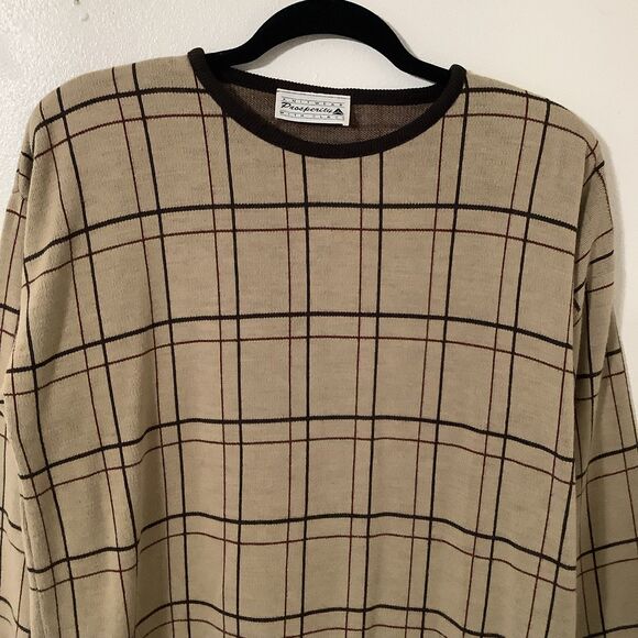 Prosperity 90s Tan English Countryside Preppy Dark Academia Old Money Sweater S - Picture 2 of 10